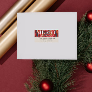 Maximalist Geometric Red Christmas Address Label