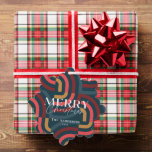 Maximalist Geometric Teal Christmas Photo Tree Decoration Card<br><div class="desc">This retro,  maximalist,  kitsch,  and modern "Merry Christmas" Christmas holiday photo paper ornament card features a teal background with geometric patterns. The reverse side features your photo. Personalise it for your needs. You can find matching products at my store.</div>