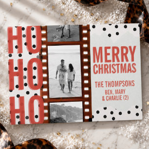 Maximalist Ho Ho Ho Film Strip Christmas Photo Holiday Card