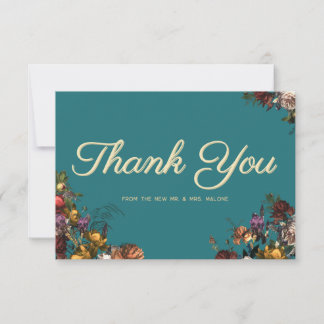 Maximalist Jewel Toned Wedding Thank You Note Card