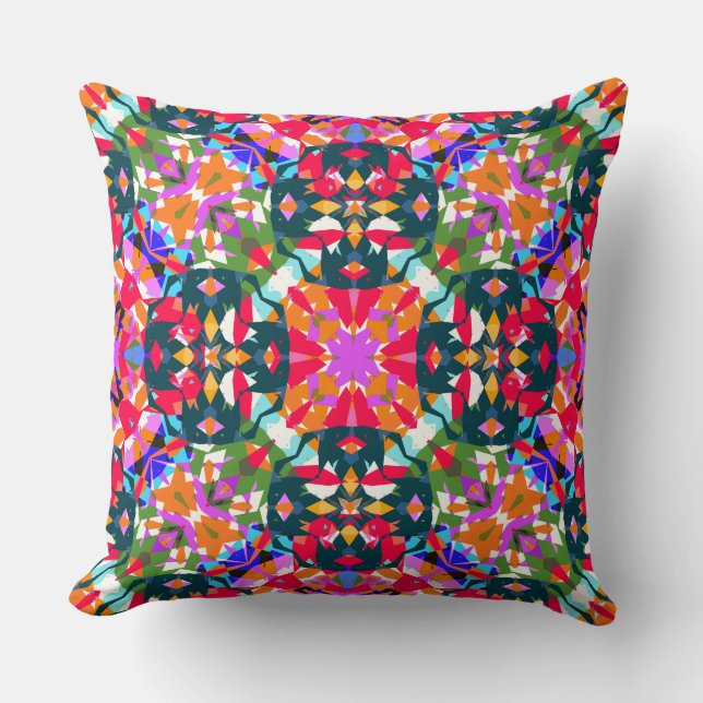 Maximalist Merry Christmas Modern Colourful Decor Cushion (Front)