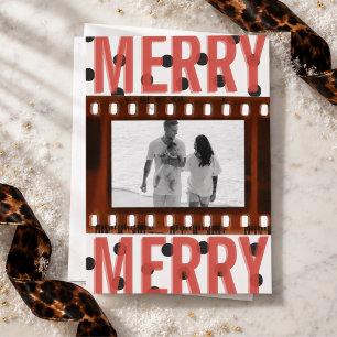 Maximalist Merry Film Strip Christmas Photo Holiday Card