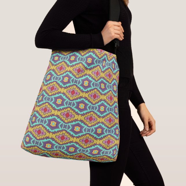 Maximalist Multicolor Unique Pattern Crossbody Bag (Close Up)