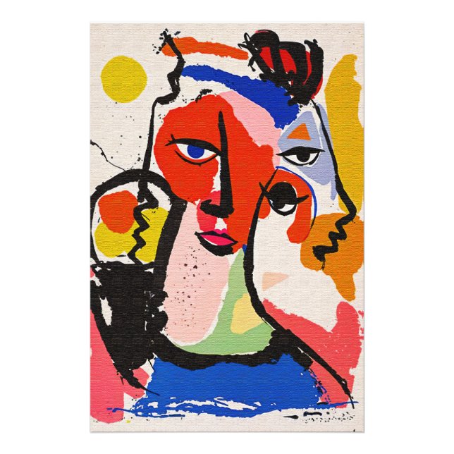 Maximalist Picasso Inspired Geometric Painting Photo Print (Front)
