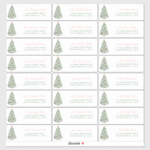 Maximalist Pink Baubles Holidays Cards Address