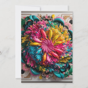 Maximalist Printable Eclectic Abstract Colourful  Holiday Card