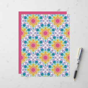Maximalist Rainbow Floral Fountain Art Deco
