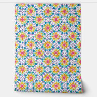 Maximalist Rainbow Floral Fountain Art Deco Fans