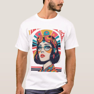 Maximalist Retro-Nostalgia Illustration of a Girl T-Shirt