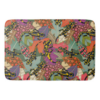 maximalist salamander forest bath mat
