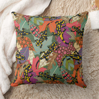 maximalist salamander forest cushion