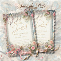 Maximalist Save The Date Vintage Floral Scrapbook
