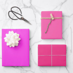 Maximalist Solid Bright Pink Wrapping Paper Sheet