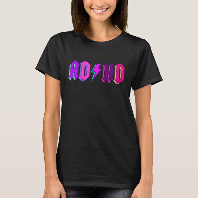 Maximalist Vibrant Bright Colourful ADHD Awareness T-Shirt (Front)