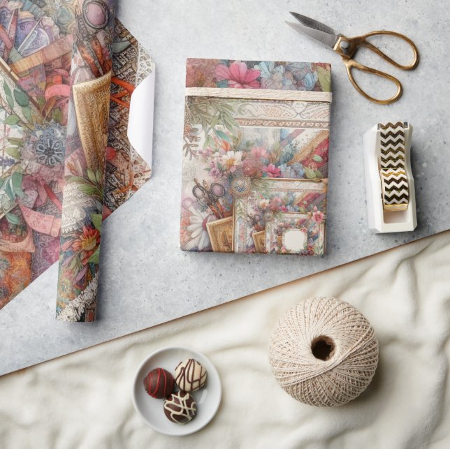 Maximalist Vintage Decoupage Wrapping Paper (Crafts)
