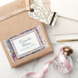 Maximalist Wedding Favour Gift Vintage Floral Rectangular Sticker