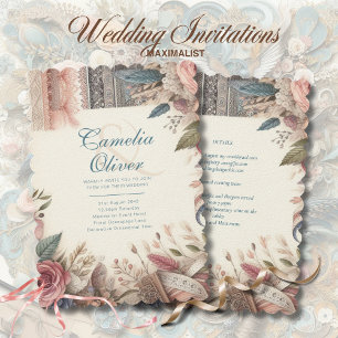 Maximalist Wedding Invitations Busy Decorative
