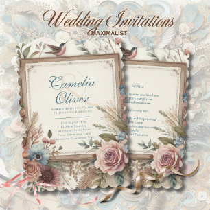 Maximalist Wedding Invitations Busy Decorative