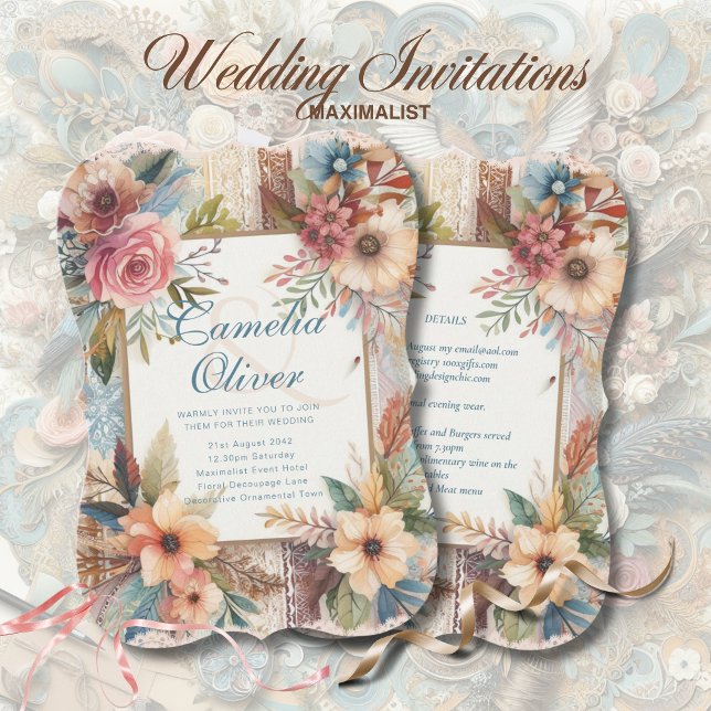 Maximalist Wedding Invitations Busy Decorative (Creator Uploaded)