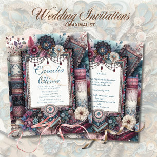 Maximalist Wedding Invitations Busy Decorative