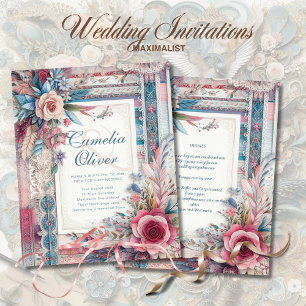 Maximalist Wedding Invitations Busy Decorative