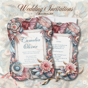 Maximalist Wedding Invitations Busy Decorative