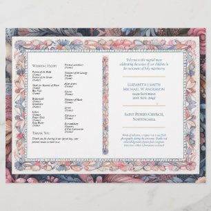 Maximalist Wedding Program Shabby Chic Vintage Flyer