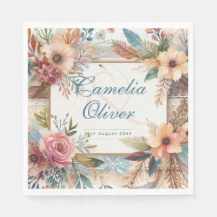 Maximalist Wedding Vintage Floral Decor Napkin