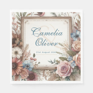 Maximalist Wedding Vintage Floral Decor Napkin