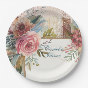 Maximalist Wedding Vintage Floral Decor Paper Plate