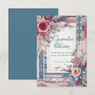 Maximalist Wedding Vintage Floral Thank You Card