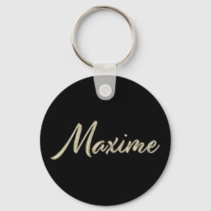 Maxime Name whitegold Button Schlüsselanhänger Key Ring