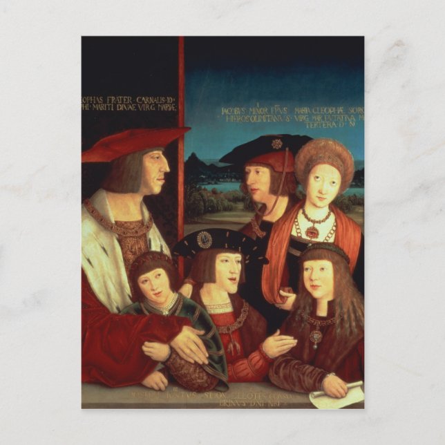 Maximilian I  with his first wife Postcard (Front)