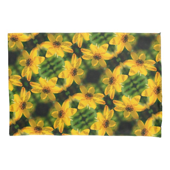 Maximilian Sunflower Floral Abstract Pattern Pillowcase (Front)