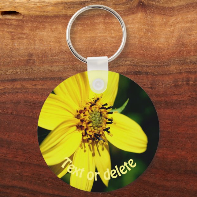 Maximilian Sunflower Flower Personalised Key Ring (Front)