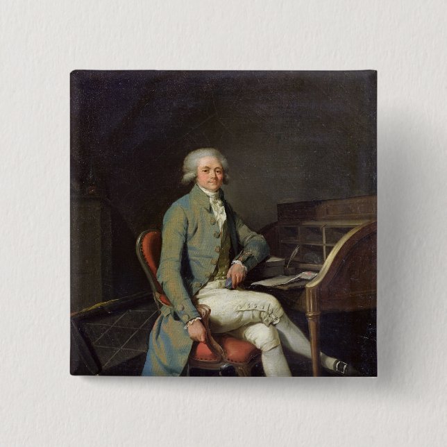 Maximilien de Robespierre 15 Cm Square Badge (Front)
