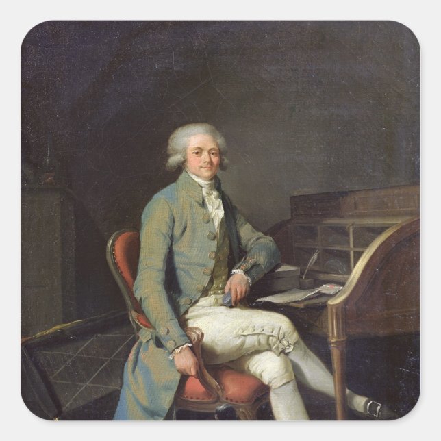 Maximilien de Robespierre Square Sticker (Front)