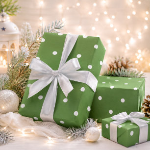 Maximum Green Polka Dots Wrapping Paper