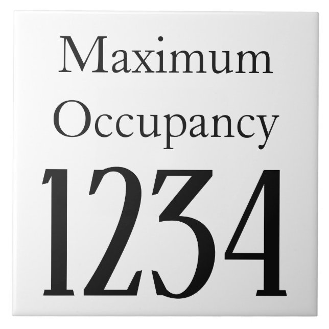 Maximum Occupancy Sign Tile (Front)
