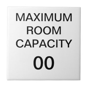 Maximum room capacity sign tile
