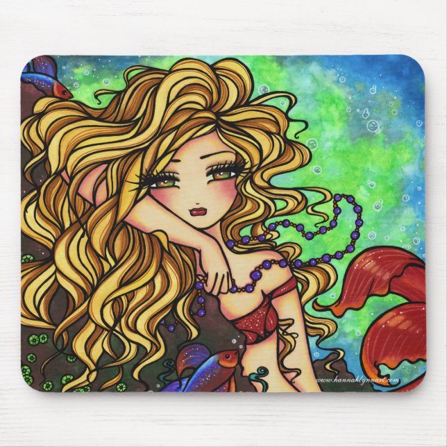 "Maxine" Mermaid Beta Fish Fantasy Fairy Art Mouse Mat (Front)