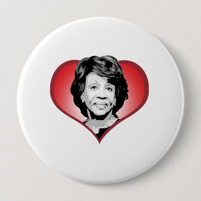 Maxine Waters Heart - 10 Cm Round Badge (Front)