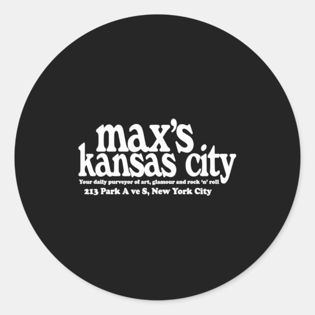 Maxs Kansas City Nyc  Classic Round Sticker (Front)
