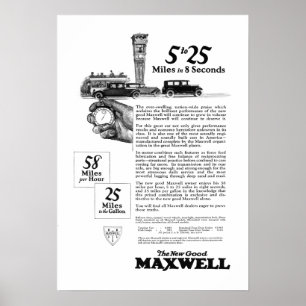 Maxwell Car 5 to 25 Made in New Castle, Indiana Poster