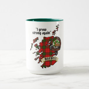 Maxwell Clan Badge & Tartan Map of Scotland Giant Mug
