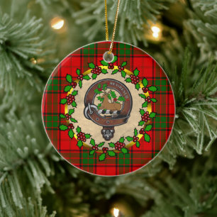 Maxwell Clan Badge & Tartan Personalised Christmas Ceramic Tree Decoration