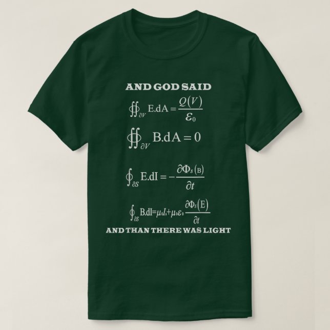 Maxwell Equations Light Electricity Physics Scienc T-Shirt (Design Front)