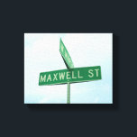 Maxwell Green Street Sign Boys Name Wall Art<br><div class="desc">A unique art piece for boys named Maxwell! This boy's bedroom canvas wall art features a photo of a "Maxwell Street" green metal road traffic sign with a blue sky background. Vibrant green and blue colours. Photo was captured in Troy, Michigan.</div>