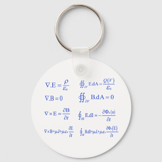 maxwell physics equation key ring (Front)
