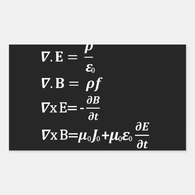 maxwell physics equation rectangular sticker (Front)